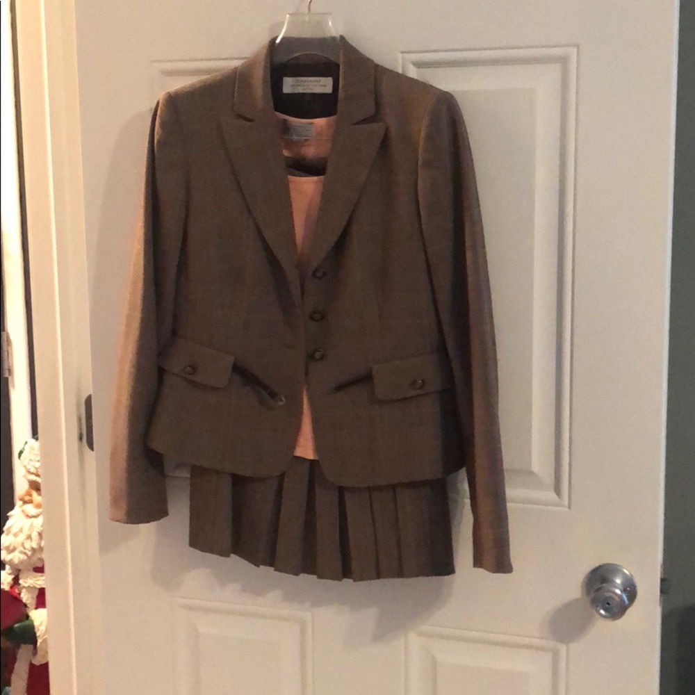Brown Tweed Skirt Suit